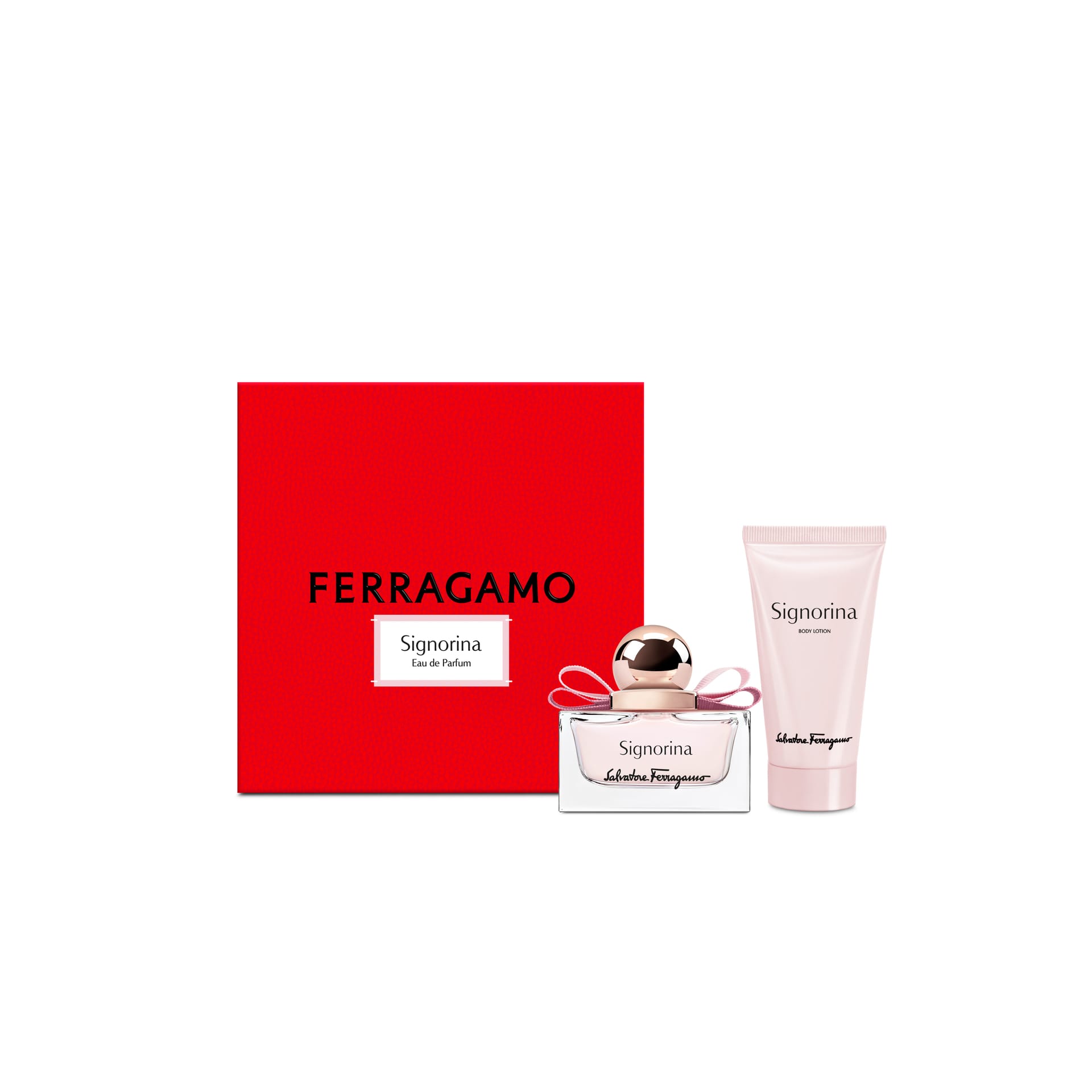 Набор парфюмерно-косметический (Парфюмерная вода Ferragamo Signorina, 30 мл + Лосьон для тела Ferragamo Signorina, 50 мл)