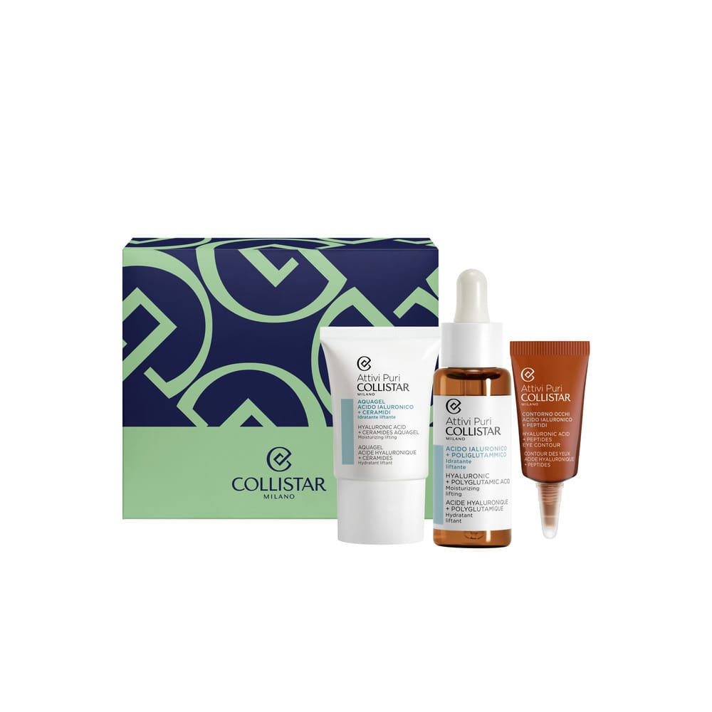 Набор Attivi Puri (Сыворотка для лица Pure Actives Hyaluronic Acid + Polyglutamic Acid, 30 мл;Крем-гель для лица Aquagel Hyaluronic Acid+Ceramides, 15 мл;Лифтинговый уход для кожи вокруг глаз Eye Contour Hyaluronic Acid+Peptides,5 мл)