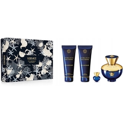 Набор парфюмерно-косметический VERSACE POUR FEMME DYLAN BLUE  (Парфюмерная  вода 100мл + Гель для ванны и душа 100мл + Лосьон для тела 100мл + Парфюмерная  вода 5мл)
