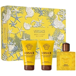 Набор парфюмерно-косметический VERSACE EROS ENERGY POUR HOMME  (Парфюмерная вода 50мл+ Бальзам после бритья парфюмированный 50 мл + Гель для ванны и душа парфюмированный 50 мл)