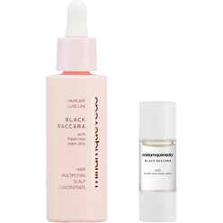 Набор для ухода за кожей головы Black Baccara/Hair Multiplying Scalp Concentrate + Pre-Treatment Exfoliator:- Экфолиатор для мягкого отшелушивания кожи головы, 10 мл - Омолаживающий концентрат для восстановления и стимуляции роста волос, 30 мл