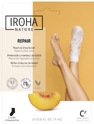 Маска-носки для ног восстанавливающая с маслом персика Repair/Peach & Shea Butter Repairing Foot Mask, 1 пара, 2 шт. по 9 мл