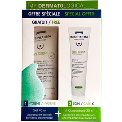 Isispharma Teen Derm Набор для жирной и комбинированной кожи: крем концентрат от черных точек, 30 мл + очищающий гель, 40 мл