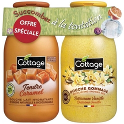 Набор косметический (Увлажняющее молочко для душа Sweet Caramel/Moisturizing Shower Milk 250 мл  +  Отшелушивающий гель для душа Delicious Vanilla/Exfoliating Shower Gel 270 мл)