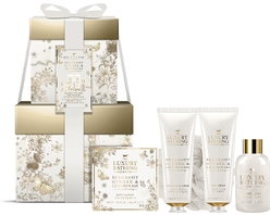 Косметический набор Bergamot Ginger & Lemongrass (Гель для душа Body Wash, 50 мл + Крем для тела Body Cream, 50 мл + Крем для рук и ногтей Hand & Nail Cream, 50 мл + Средство для принятия ванны Bath Caviar, 80 г + Мочалка Body Polisher)