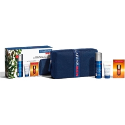 Набор (Концентрат для лица мужской против морщин CLARINS MEN Wrinkle-Smoothing&Firming Care,50мл+Очищающий гель для умывания для мужчин CLARINS MEN Active Face Wash,30мл+Комплексная омолаживающая двойная сыворотка для лица с легкой текстурой DOUBLE