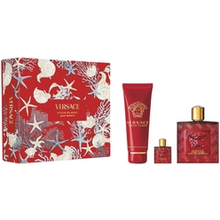 Набор парфюмерно-косметический VERSACE EROS FLAME (Парфюмерная вода 100 мл +  Гель для душа парфюмированный 150 мл+ Парфюмерная вода  5 мл)