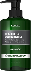 Шампунь KUNDAL TEA TREE & MACADAMIA DEEP CLEANSING SHAMPOO CHERRY BLOSSOM, 500 мл
