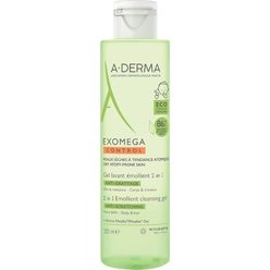 Очищающий гель 2-в-1 для тела и волос A-Derma Exomega Control, 200 мл