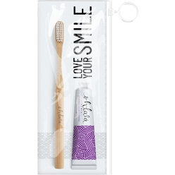 Набор (Зубная паста Ohlalá Dentifrice Violette Menthe Toothpaste, 15 мл + Зубная щётка из бамбука Ohlala "Bamboo Toothbrush")