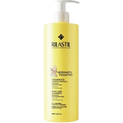 Деликатный очищающий защитный шампунь-гель для волос и тела для младенцев и детей Dermastil Pediatric Body Hair Cleanser, 400 мл