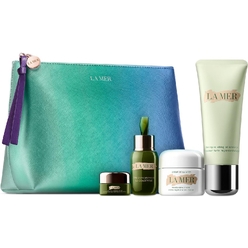 Набор косметический La Mer (Восстанавливающее масло-скраб The Replenishing Oil Exfoliator 100 мл + Концентрат для кожи вокруг глаз The Eye Concentrate, 5 мл + Концентрат для кожи лица и тела The Concentrate, 15 мл + Крем для лица The Moisturizing Cr