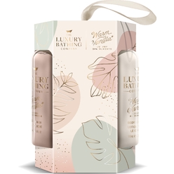Косметический набор Warm Vanilla Luxury Spa Body Set (Гель для душа Body Wash, 100 мл + Лосьон для тела Body Lotion, 100 мл + Мочалка Body Polisher)