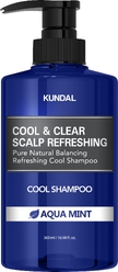 Шампунь с охлаждающим эффектом KUNDAL COOL & CLEAR SCALP REFRESHING SHAMPOO AQUA MINT, 500 мл