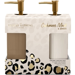 Косметический набор Cashmere, Musk & Amber(Гель для душа Body Wash 50 мл+ Крем для тела Body Cream 50 мл+ Крем для рук и ногтей Hand & Nail Cream 50 мл+ Соль для ванны Bath Fizzer 25г)