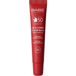 Солнцезащитный бальзам-тинт для губ и щек SPF50 с гиалуроновой кислотой и пептидами