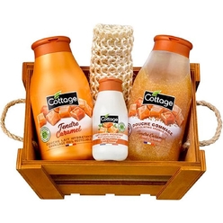 Набор косметический (Увлажняющее молочко для душа Sweet Caramel/Moisturizing Shower Milk 250 мл + Увлажняющий лосьон для тела для нормальной и сухой кожи Sweet Caramel/Body Moisturizer, 50 мл + Отшелушивающий гель для душа Sweet Caramel/Exfoliating 