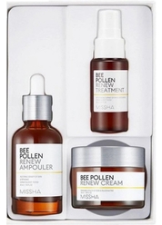 Косметический набор Bee Pollen Renew Special Set (Обновляющая сыворотка для лица Bee Pollen Renew Ampouler, 40 мл + Обновляющий крем для лица Bee Pollen Renew Cream, 50 мл + Обновляющий тоник для лица Bee Pollen Renew Treatment, 30 мл)