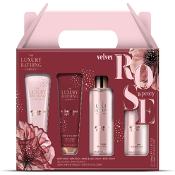 Косметический набор Velvet Rose & Peony(Гель для душа Body Wash 100 мл+ Крем для тела Body Cream 50 мл+ Пена для ванны Bath Soak 100 мл+ Крем для рук и ногтей Hand & Nail Cream  50 мл)