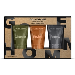 Косметический набор GC Homme Grooming/Daily Essentials (Гель для душа GC Homme Grooming/Cleanse/Body Wash, 100 мл + Шампунь для волос и бороды GC Homme Grooming/Revive/Hair & Beard Wash, 100 мл + Пена для ванны GC Homme Grooming/Renew/Muscle Soak, 1
