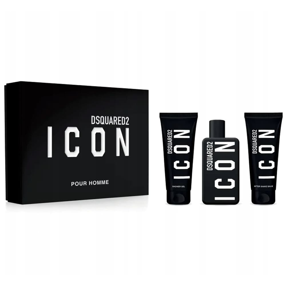 Набор парфюмерно-косметический DSQUARED2 ICON (Парфюмерная вода мужская 100мл + Гель для душа мужской 100мл + Бальзам после бритья мужской 100мл)