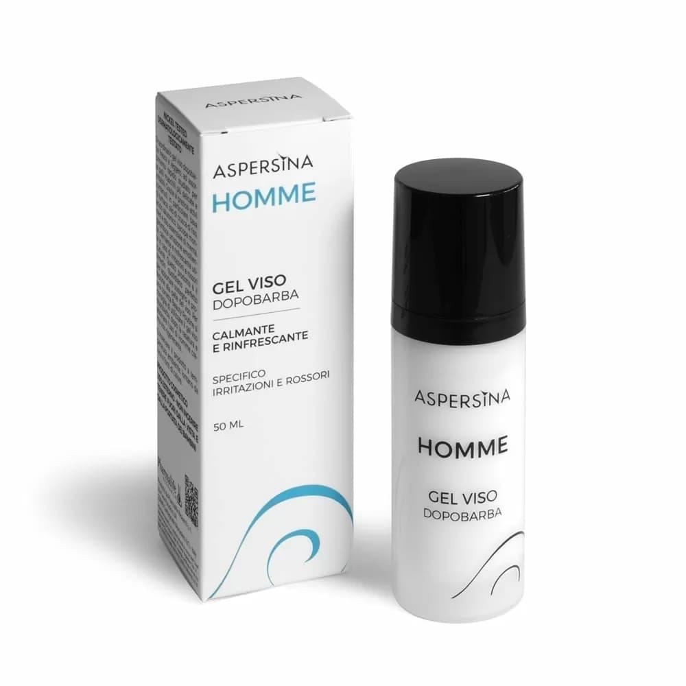 Pharmalife Research Aspersina Homme Gel Viso Гель для мужчин после бритья, для чувствительной кожи, успокаивающий, освежающий с муцином улитки и гиалуроновой кислотой