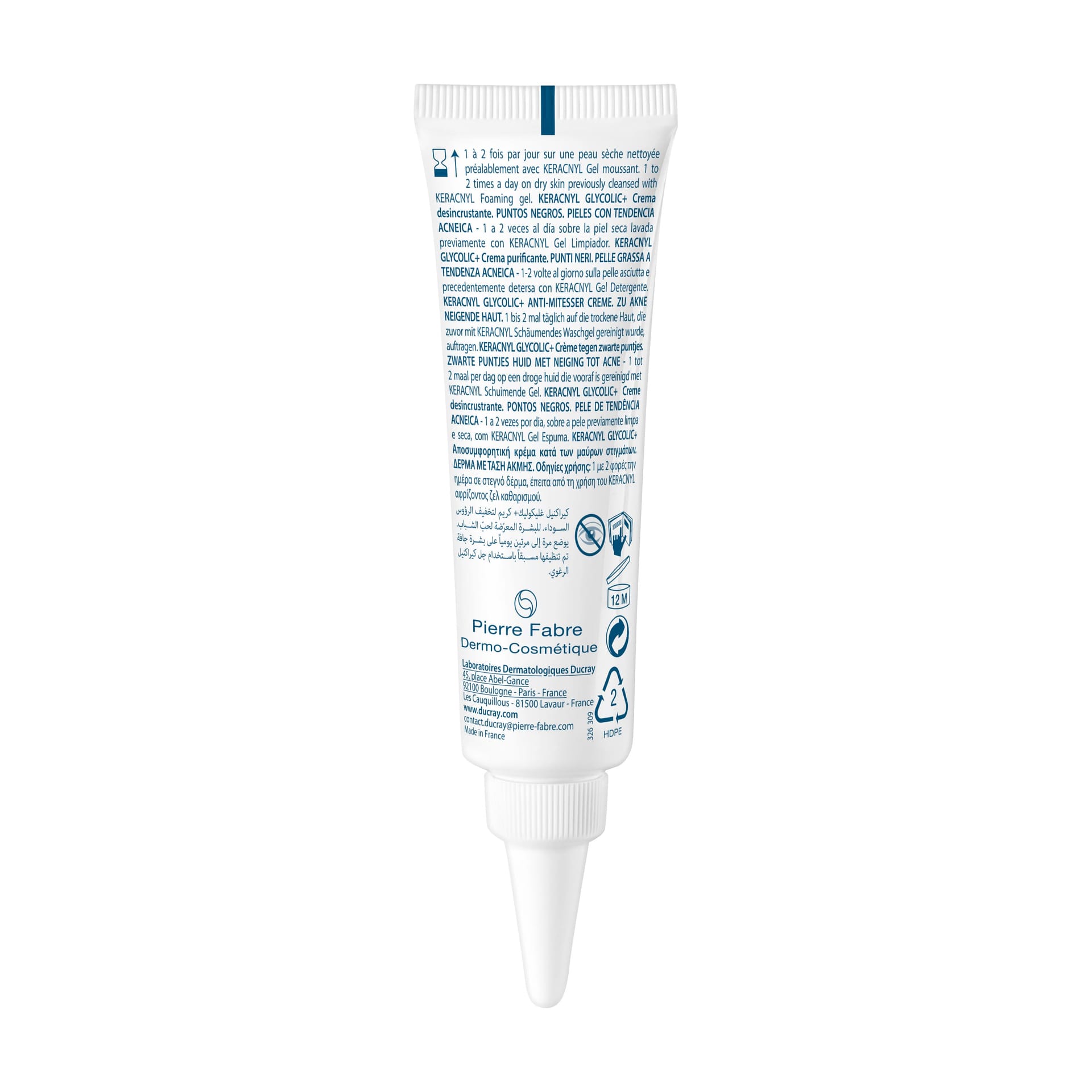 Ducray Keracnyl Glycolic + Очищающий матирующий крем против закупоривания пор, черных точек и жирного блеска, 30 мл - фото 2