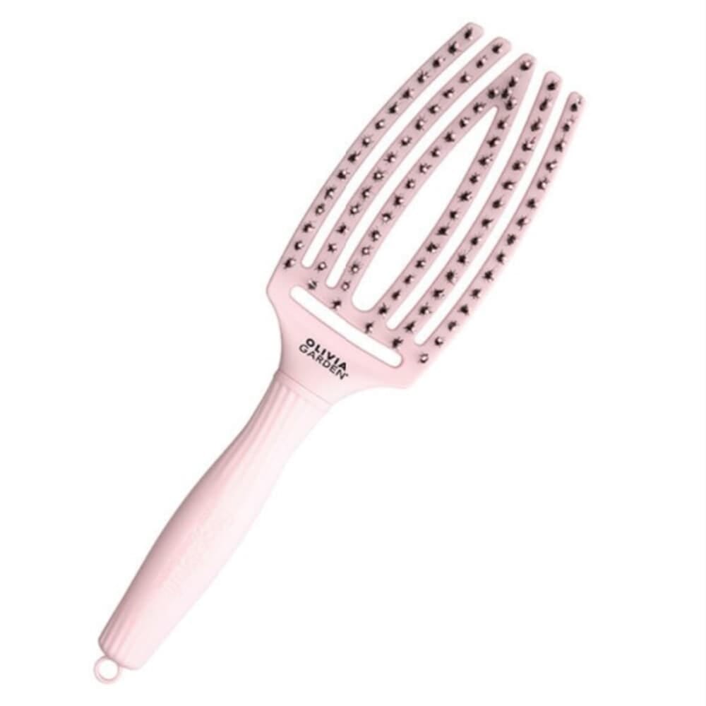 Olivia Garden Щетка для волос Fingerbrush Care Iconic Boar&Nylon Pastel Pink - фото 2