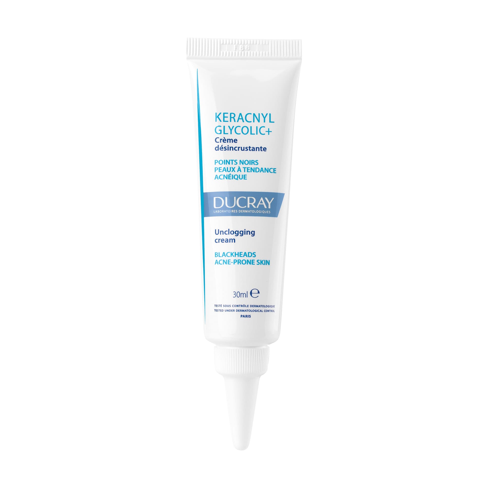 Ducray Keracnyl Glycolic + Очищающий матирующий крем против закупоривания пор, черных точек и жирного блеска, 30 мл