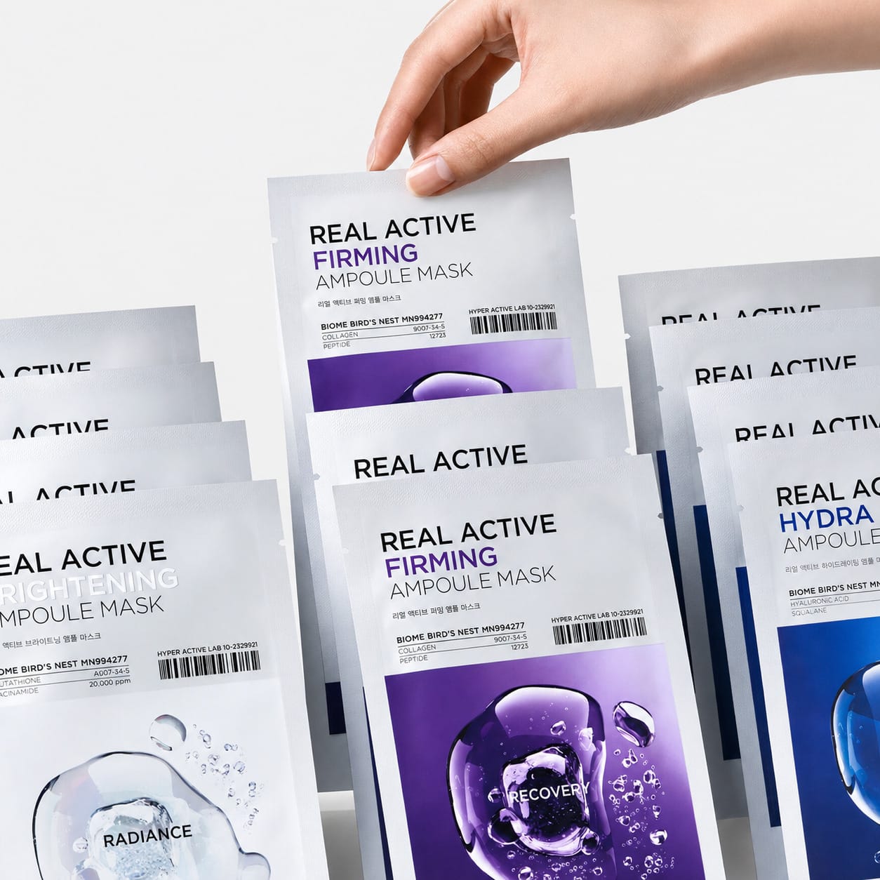 Укрепляющая тканевая маска-сыворотка для лица Real Active Firming Ampoule Mask, 25 мл - фото 3