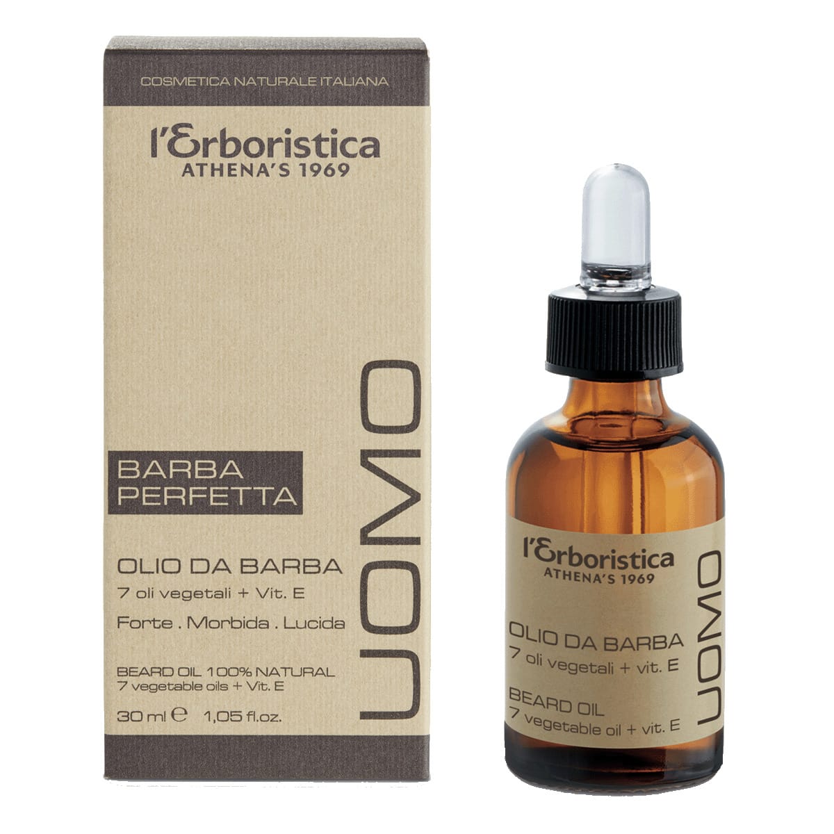 Масло для бороды с 7 растительными маслами и витамином Е L'Erboristica Uomo Beard Oil, 30 мл