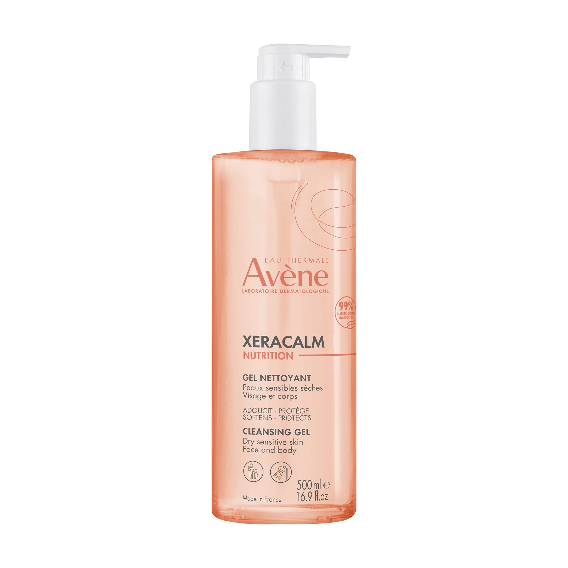 Легкий питательный очищающий гель Avene XeraCalm Nutrition, 500 мл