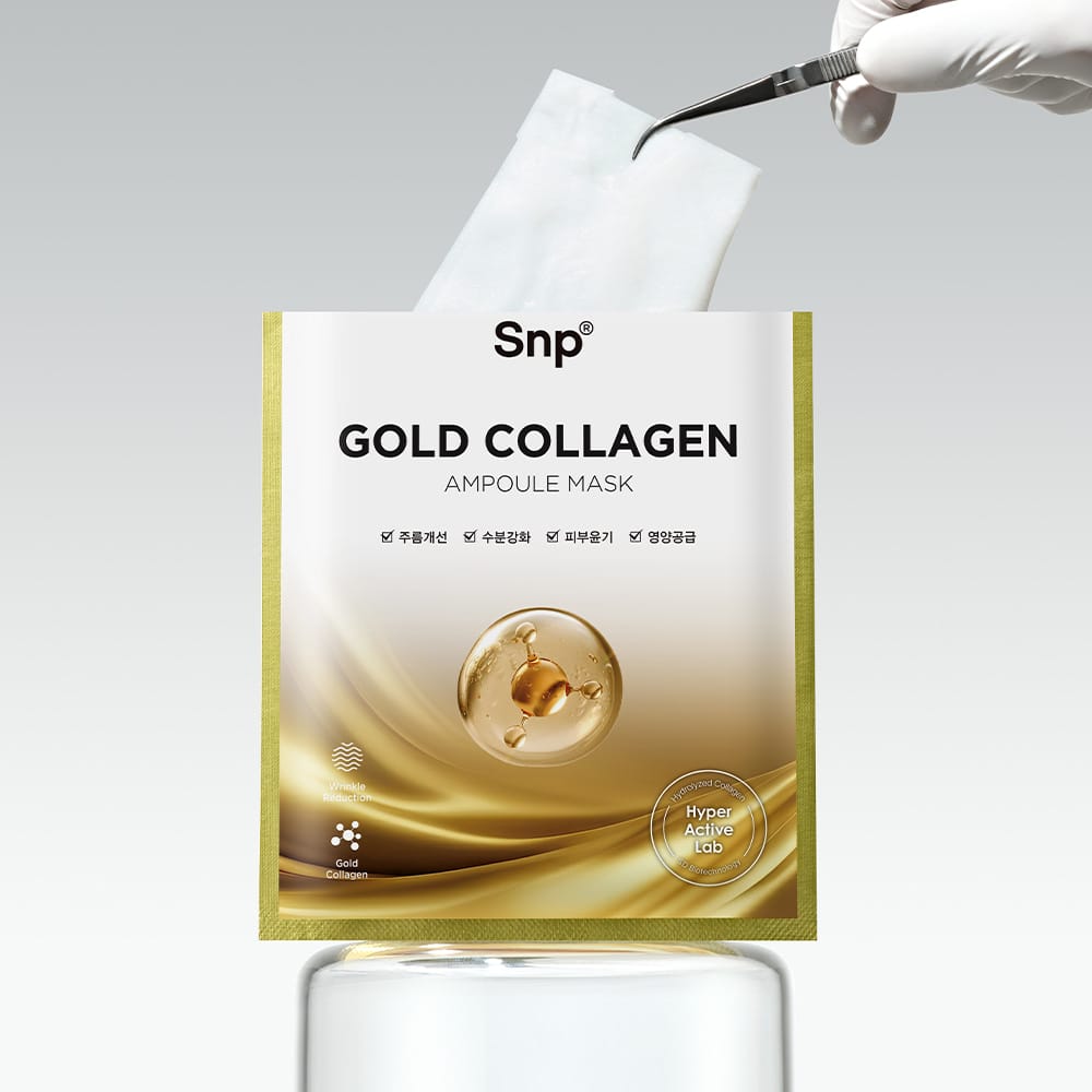 Питательная, повышающая эластичность кожи тканевая маска для лица Gold Collagen Ampoule Mask, 25 мл - фото 3