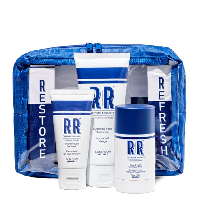 Набор д/ухода з/лиц ReuzelSkinCareTravelBag(Очищ стик д/лица ReuzelClean&FreshSolidFaceWashStick50 мл,Увл.крем д/лица ReuzelRefresh&RestoreHydratingFaceMoisturizer100 мл,Интенс.крем д/глаз ReuzelRefresh&RestoreIntensiveCareEyeCream30 мл,Косметичка пр