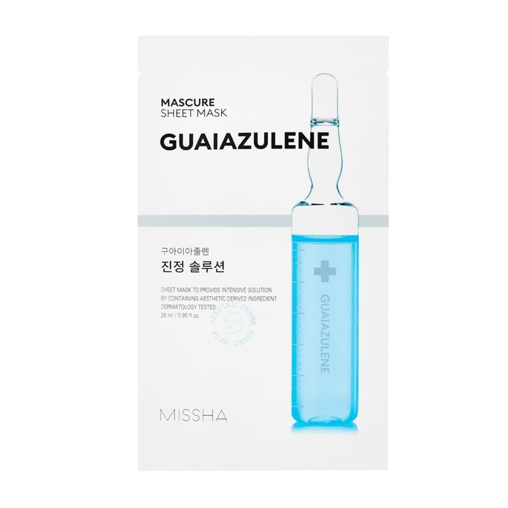 Missha Успокаивающая маска для лица Mascure Calming Solution Sheet Mask (Guaiazulene), 28 мл