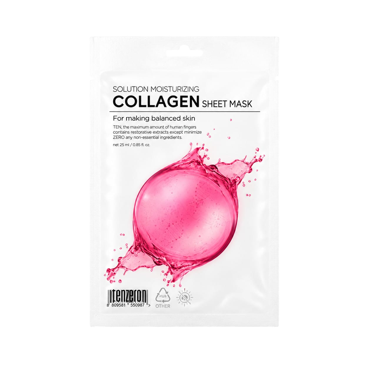 Увлажняющая тканевая маска для лица Tenzero Solution Moisturizing Collagen Sheet Mask, 25 мл