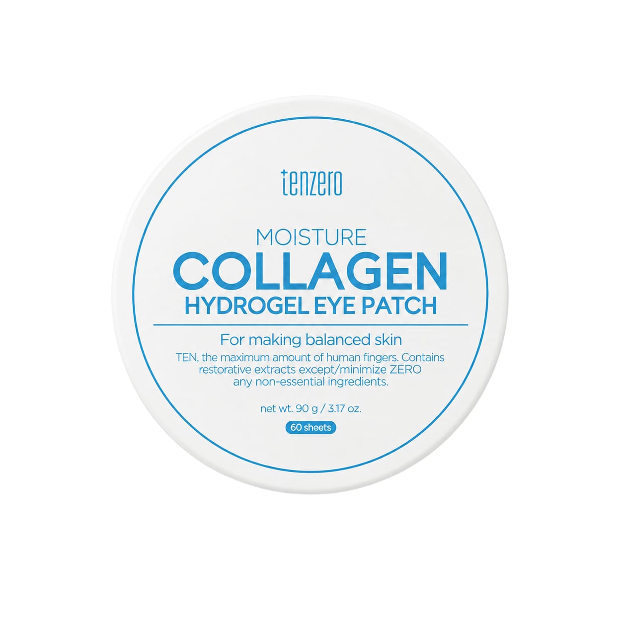 Увлажняющие, коллагеновые гидрогелевые патчи для кожи вокруг глаз Tenzero Moisture Collagen Hydrogel Eye Patch, 90 г