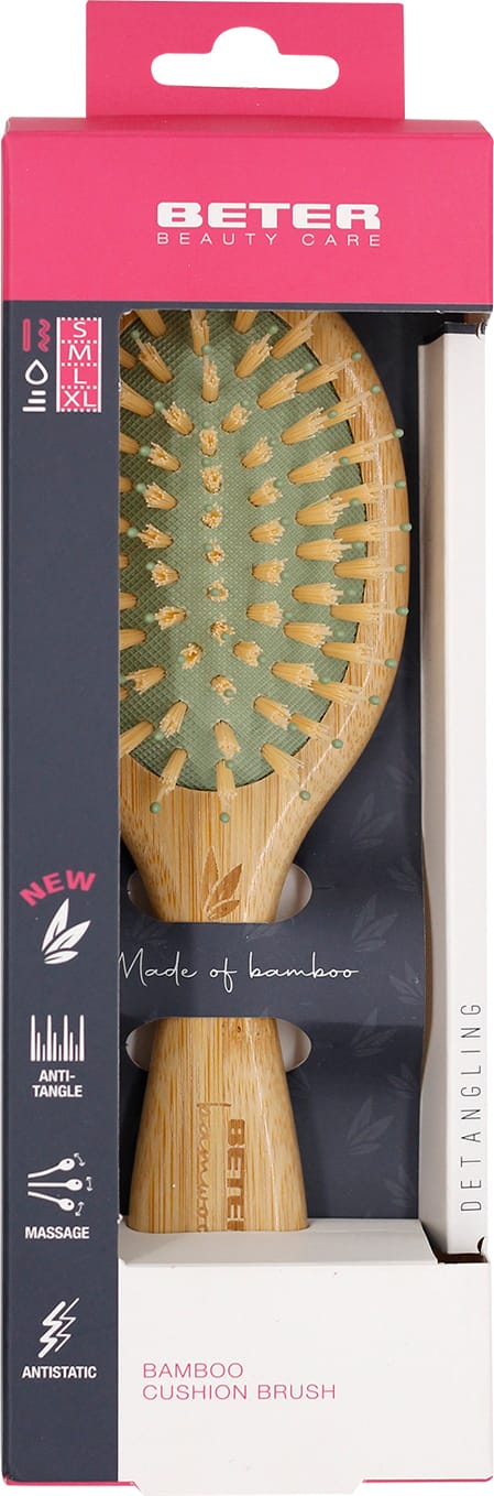 Расческа для волос Bamboo Cushion Brush (нейлоновая щетина)
