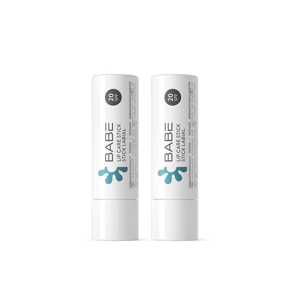 Набор косметический "Laboratorios Babe" : Гигиеническая помада с SPF20 / LIP CARE STICK SPF 20, 4 мл - 2шт