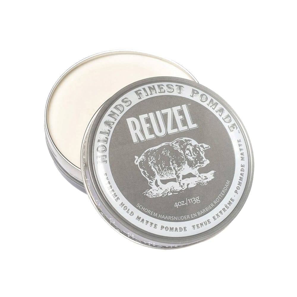 Серая матовая экстрасильная помада Reuzel Extreme Hold Matte Pomade