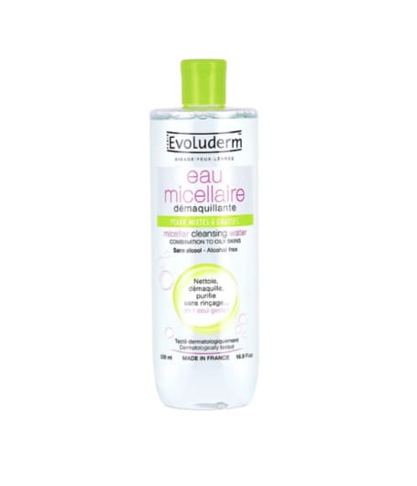 Мицеллярная вода для жирной кожи / Evoluderm Eau Micellaire demaquillante Peaux mixtes a grasses, Oily Skin, 500 мл