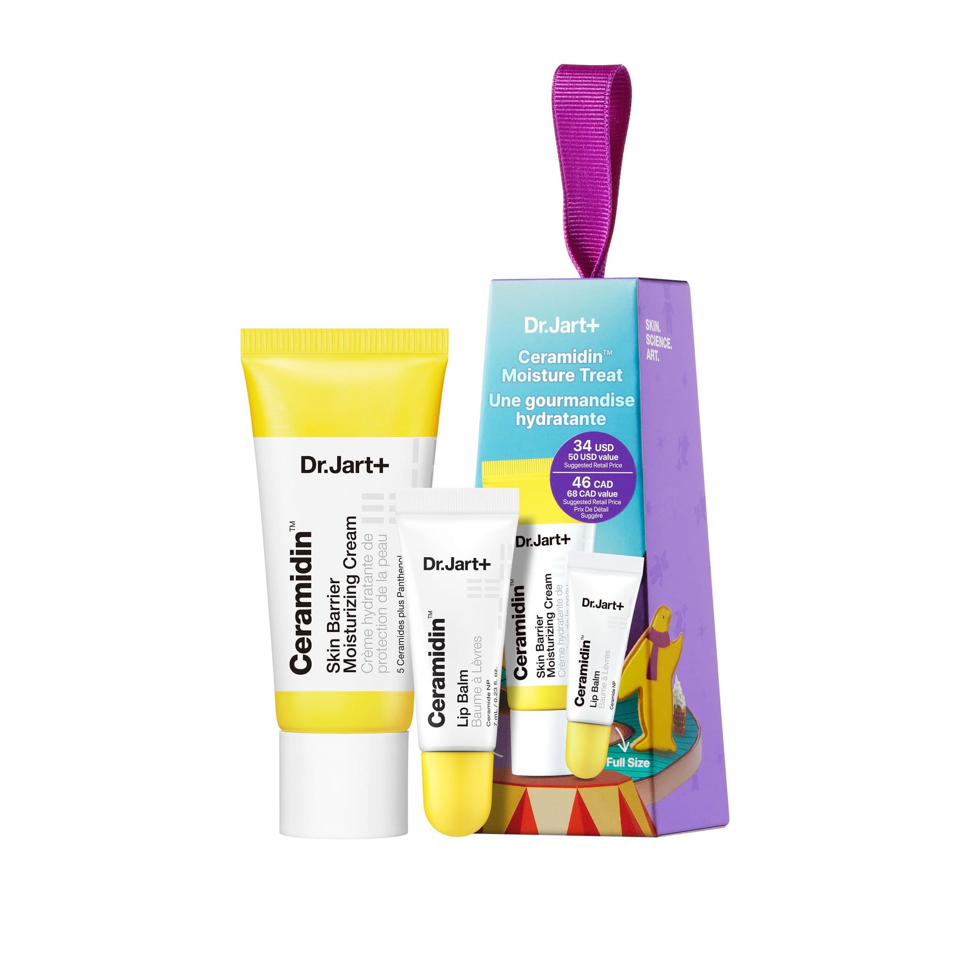 Набор косметический (Увлажняющий и питательный крем для лица Ceramidin Skin Barrier Moisturizing Cream 35 мл+Бальзам для губ Ceramidin Lip Balm 7 мл)